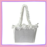 White Ruffle Ita Bag – Kawaii Clear Display Satchel for Pins, Plushies & Charms